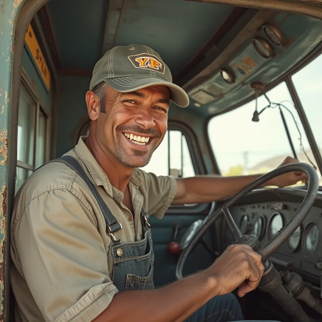 Camionero cargando combustible